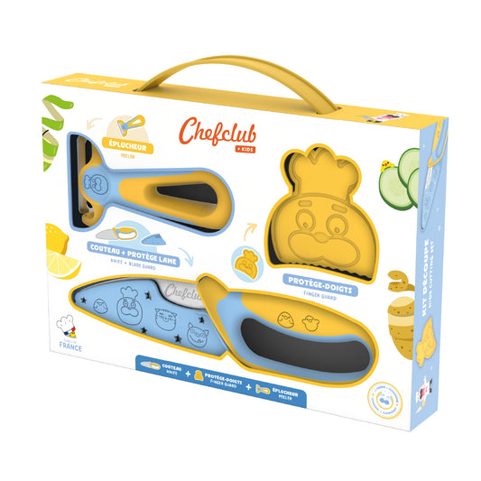 Kit découpe Chefclub kids - Couteau, éplucheur et protège-doigt
